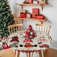 thumbnail image 2 of Round Fitted Tablecloths with Elastic Edge Vintage Christmas Gnome Snowflake Waterproof Table Cover for Kitchen Dining Party Decor,55" - 60", 2 of 9