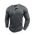 thumbnail image 4 of Hipattires Mens Henley Shirts Long Sleeve Tops Pullover Solid Color , Round Lightweight Button Shirts for Men Spring/Winter, 4 of 8