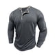 thumbnail image 4 of pstuiky manga larga para hombre, Cárdigan informal de color liso con botones para hombre, manga larga y cuello redondo Tops de hombre m, 4 of 8