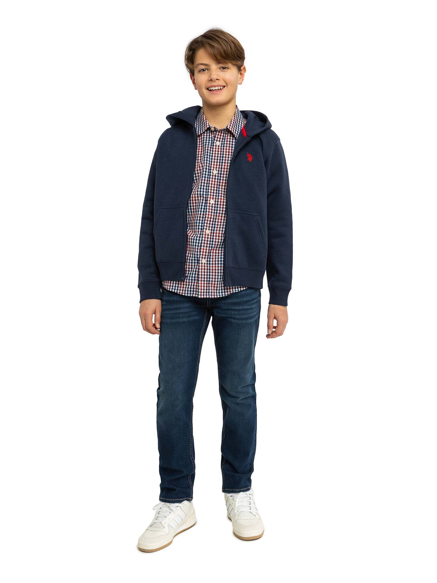 U.S. Polo Assn. Boys Fleece Zip-Up Hoodie, Sizes 4-18