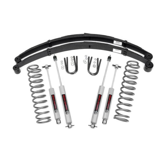 Rough Country 3" Lift Kit (fits) 1984-2001 Jeep Cherokee XJ | N3 Shocks | Leaf Springs Suspension System | 630N2