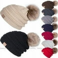 thumbnail image 4 of Fashion Women Ladies Winter Beanie Hat Warm Knitted With Small Crystals Large Pom Pom Hats, 4 of 6