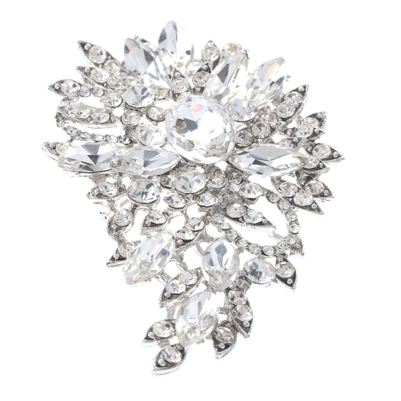 Crystal Flower Brooch