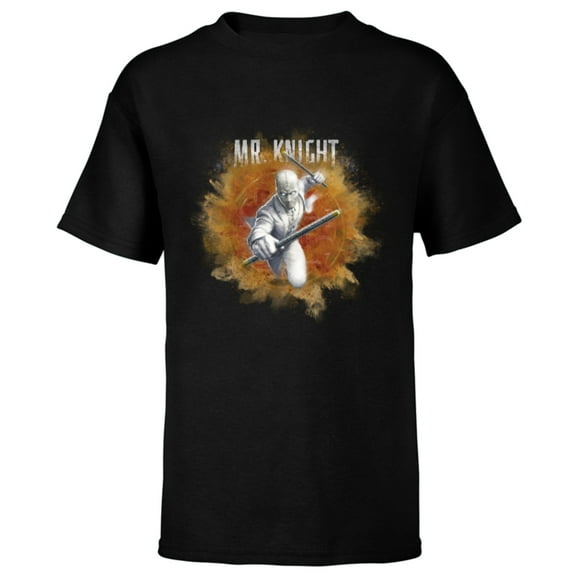 Marvel Moon Knight Mr. Knight Batons - Short Sleeve T-Shirt for Kids - Customized-Black