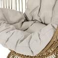 thumbnail image 6 of GDF Studio Reeve Outdoor Wicker Swivel Egg Chair with Cushion, Light Brown and Beige, 6 of 8