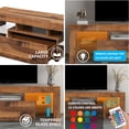 thumbnail image 4 of Modern Farmhouse TV Stand for TV up to 55 inches, Rustic TV Console Table Stand with 16-Color LED Lights, Home Living Room Entertainment Center, Fir Wood, 51"L×14" W×18"H, 4 of 11