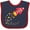 Navy and Red, variant on Inktastic Valentine's Day Rocket Ship with Hearts Boys or Girls Baby Bib