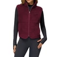 thumbnail image 1 of Chaleco de Mujer Sin Mangas, Chaqueta de Invierno de Forro Suave, Cuello Alto, de Cremallera y Bolsillo Rojo Cereza XL, 1 of 10