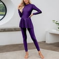 thumbnail image 2 of Xijirk Tankini Swimsuits for Women,Full Coverage Long Sleeve Swimsuit Rash Guard Swimwear Bathing Suit Modest Athletic Swimwear For Beach Surfing Swimming Pool,Swimsuit for Women,4XL,Purple, 2 of 4