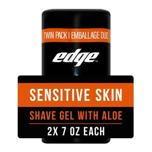 Edge Sensitive Skin Shave Gel for Men, Twin Pack 14 oz