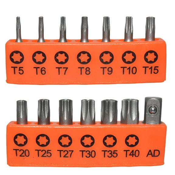 ZEPARO 14pcs Torx Screwdriver Bit Set 25mm for Electric and Pneumatic Tools