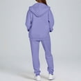 thumbnail image 3 of Women's Two Piece Athletic Set Zipper Front Hoodie And Elastic Waist Joggers Breathable Fabric Comfortable Wear, 3 of 9