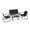 Black, variant on DWVO 4-Piece Outdoor Patio Bistro Furniture Set, Rocking Chair Set - 2 Rocking Chairs, Loveseat chair with Glass Coffee Table - Black
