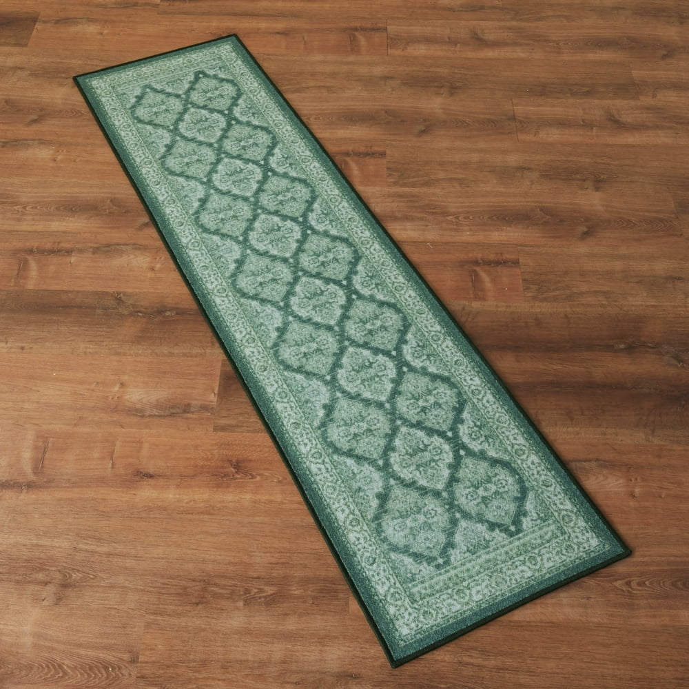 Traditional Runner Rug for Living Room, Bedroom with Distressed Look