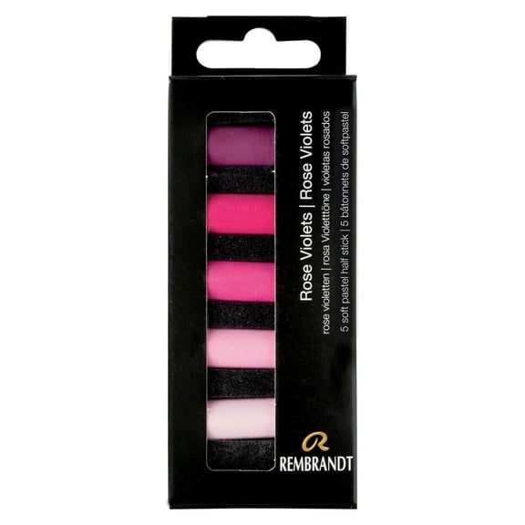 Rembrandt Soft Pastel Set, Half-Stick, 5-Colors, Rose Violets
