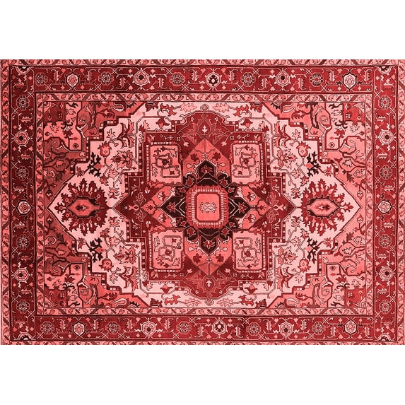 Ahgly Company Indoor Rectangle Oriental Red Industrial Area Rugs, 5' x 8'