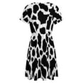 thumbnail image 5 of Cow Print&nbsp;black White Short Sleeve Dress Women Summer Evening Dresses Ladies Sundress, 5 of 7