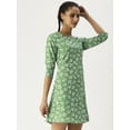 thumbnail image 2 of DressBerry Women’s Printed Poly Rayon Dress Round Neck 3/4th Long Sleeves Knee Length Regular Wear Light Weighted Casual Summer Dress, 2 of 7