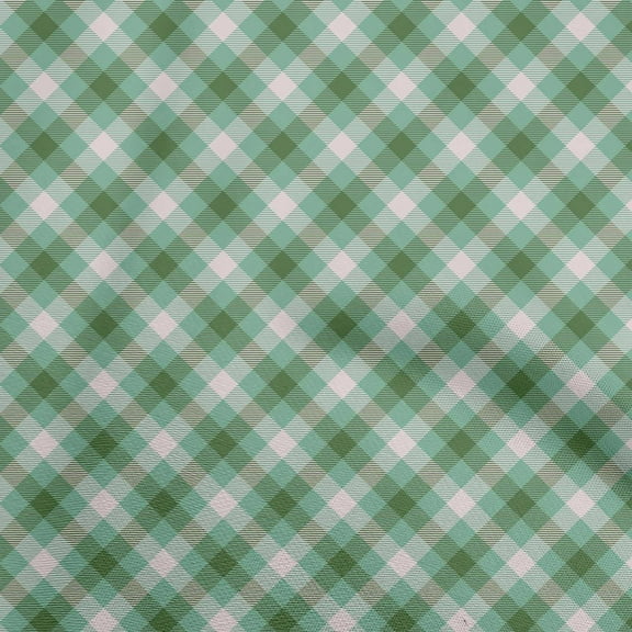 oneOone Polyester Spandex Sea Green Fabric Check Sewing Craft Projects Fabric Prints By Yard 56 Inch Wide