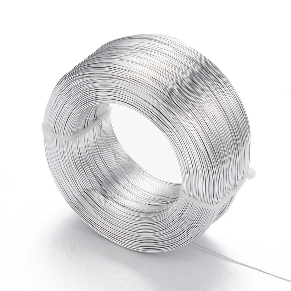 Anodized Aluminum Wire Bendable Metal Craft Wire Flexible Craft Wire for Beading Jewelry Craft Making Silver 20 Gauge 0.8mm