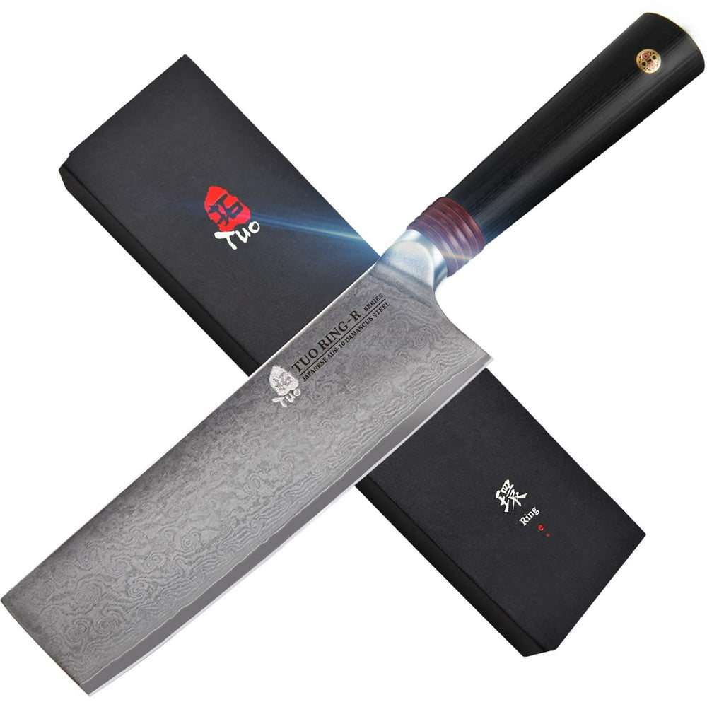 TUO Cutlery Nakiri Knife Damascus Vegetable Cleaver Kitchen Knives