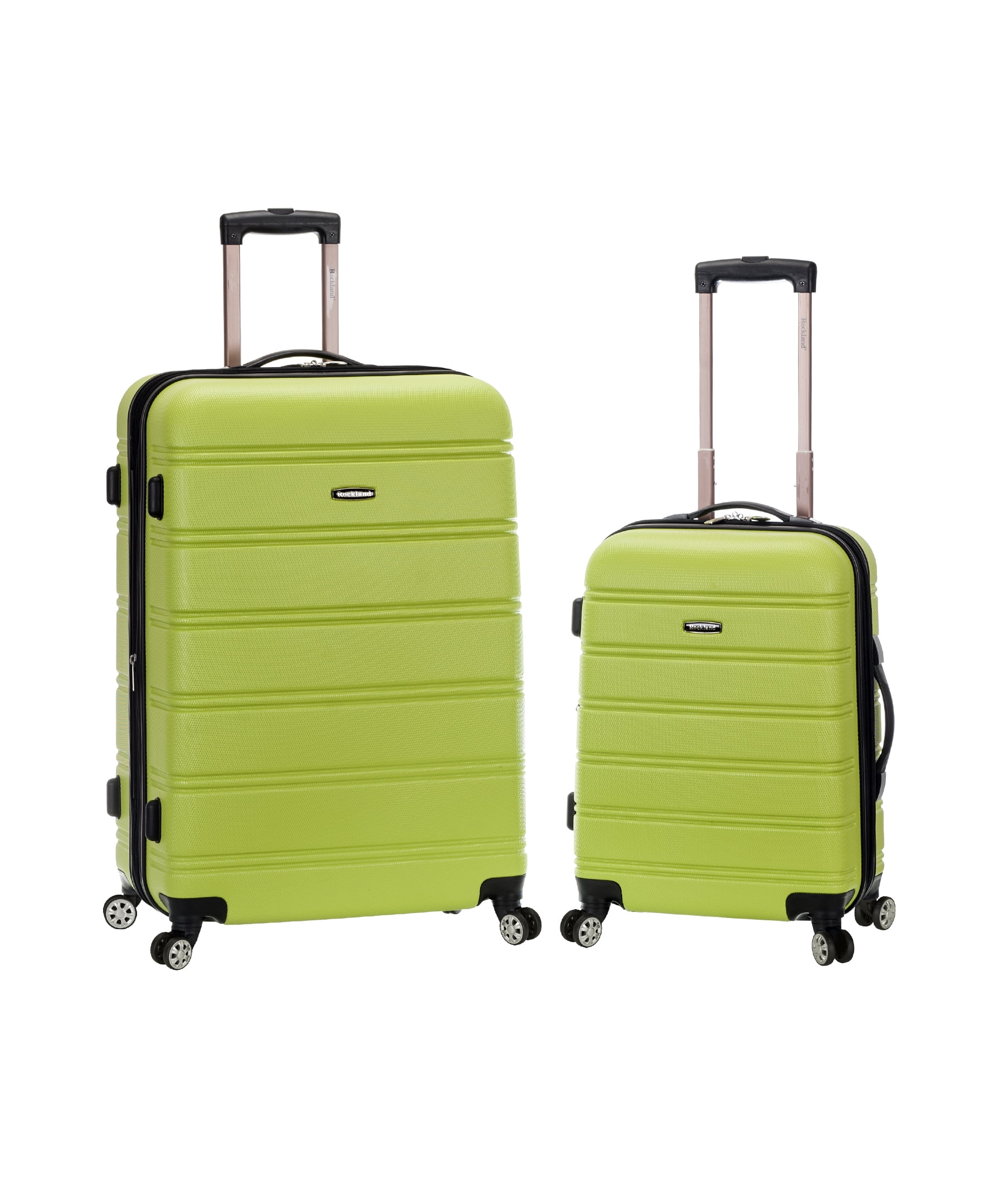 Rockland Melbourne 2pc Expandable ABS Hardside Checked Spinner Luggage Set - Lime