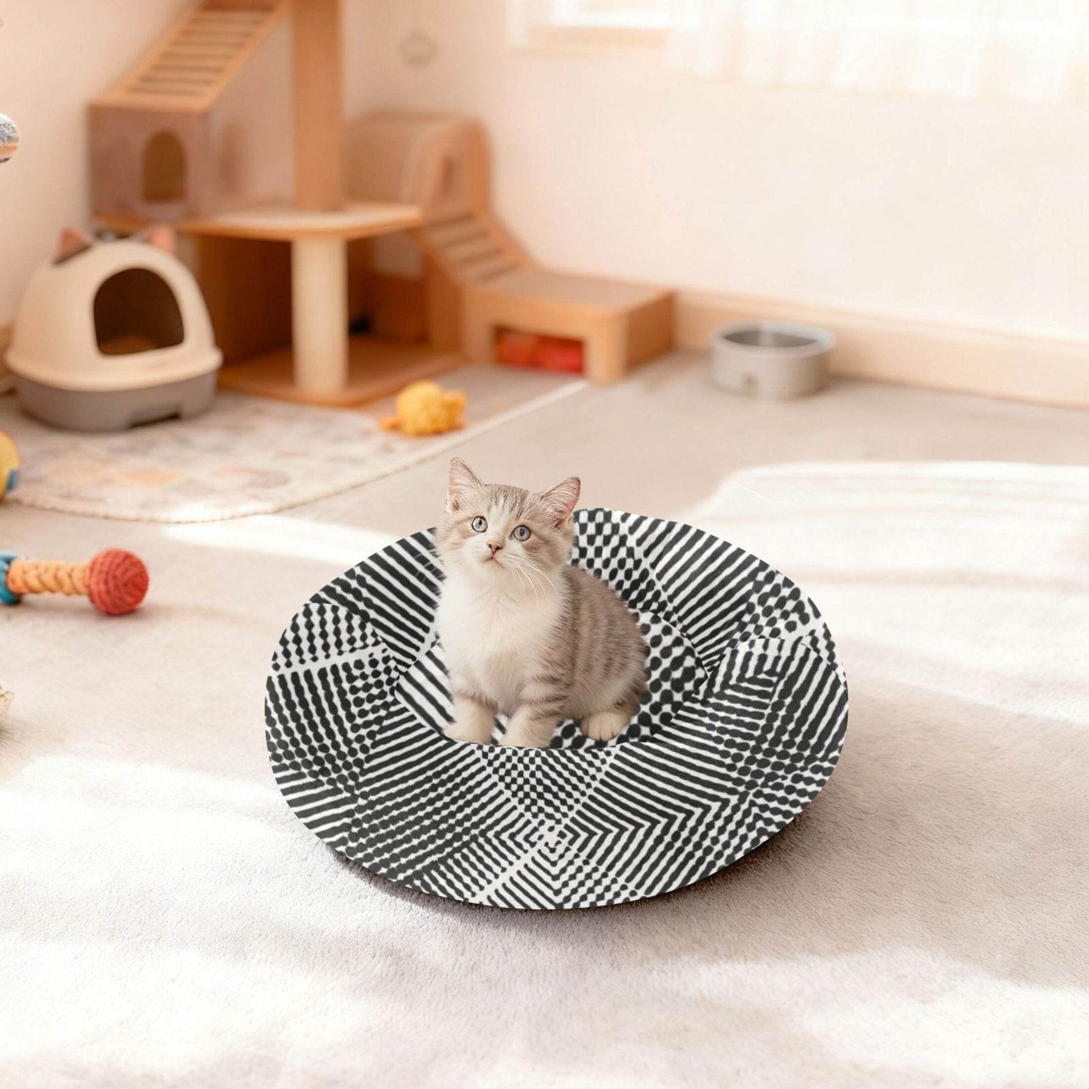 Pet Bed Pet Mat Cozy Removable & Washable Comfort For Cats And Dogs Small Diagonal Lines