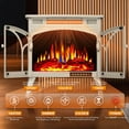 thumbnail image 4 of Auseo Electric Fireplace Heater 25’’ with 3D Realistic Flame Effect, Freestanding Fireplace with Remote Control, Timer, Different Flame Color,2 Heating Modes 500W/1500W, Beige, 4 of 6