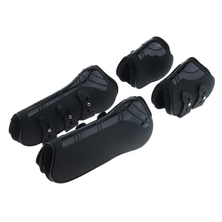 Horses Exercise Jumping Boots, Open Front Hind Leg Tendon Boot & Fetlock Boots Set Absorbing And Breathable - Set of 4