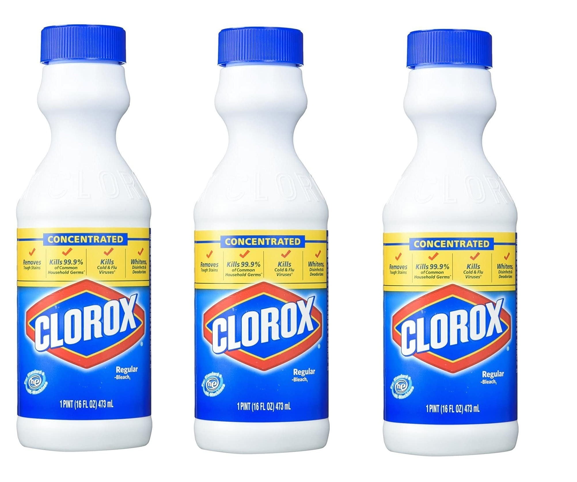 Clorox Regular Bleach, 16 Ounces, Pack of 3