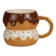 Mainstays Sprinkled Donut Sculpted Earthenware Mug, 17.92 Ounces, Multi-color