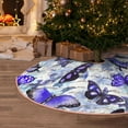 thumbnail image 4 of Salouo Butterflies Christmas Tree Skirt 30" Farmhouse Christmas Decorations Snowman Xmas Tree Skirt Tree Mat for Holiday Party Decor, 4 of 8
