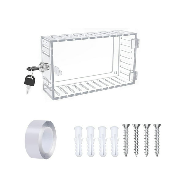 Rkxzt Lock Box Universal Thermostat Lock Box with Key Clear Large Thermostat Cover Guard Fits 7Hx4.5W"or Smaller 1-Pack Storage