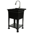 thumbnail image 1 of Open Box Plastic 24" Freestanding Compact Workshop Utility Tub Sink, Black, 1 of 12