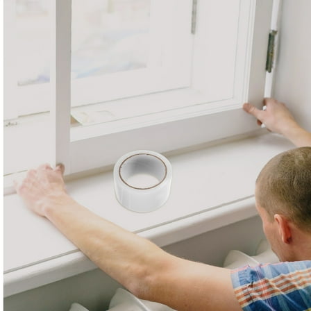 LEXSOMEO 2 Rolls Clear Window Tape Wind Proof Tape Adhesive Seam Tape Sealing Tape Bathroom Sticker