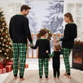 thumbnail image 3 of Family Matching Christmas Pajama Set Letter Print Long Sleeve Tops Plaid Elastic Waist Pants, 3 of 8
