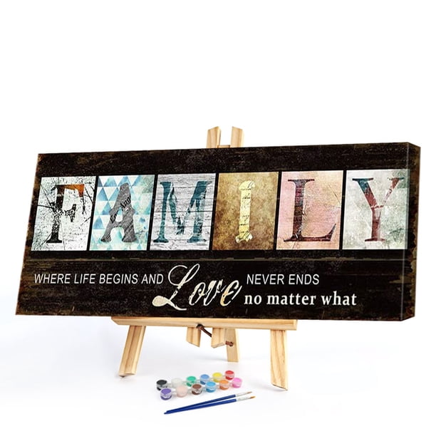 Kits de pintura al óleo por números para la familia, cuadro de lienzo, arte de pared, dibujo para colorear artesanal DIY Likrtyny decoración de arte