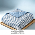 thumbnail image 3 of Clearance! Twin Size Washed Cotton Quilt Blanket, Skin-Friendly Cool Thin Comforter, Lightweight Bed Blanket for All Seasons, 78.74x59.05 Inches/Blue, 3 of 6