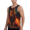 thumbnail image 2 of Susaid Candle Shepherd Dog Print Men's Sleeveless Workout Running Tank Top Dry Fit Athletic Gym Sports Swim Beach Muscle Bodybuilding Shirts-Large, 2 of 7