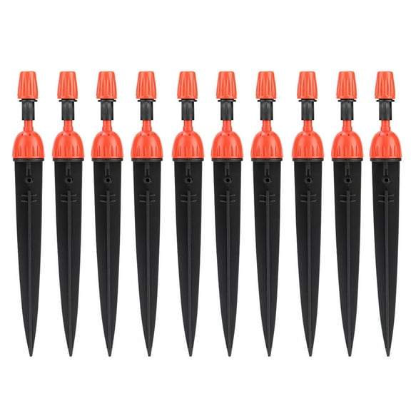 10-Pack Adjustable 8-Outlets Plastic Lawn Irrigation Nozzle, Water Spray Sprinkler Heads for Garden Use