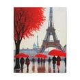 thumbnail image 4 of Paris Eiffel Tower Crowd With Red Umbrella France Canvas Artwork Breathtaking French City for Home Decor Ready to Hang, 4 of 18