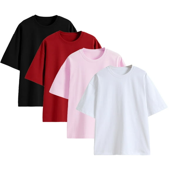 KYAIGUO Kids Toddler Boys Girls Short Sleeve T-Shirt Youth Cotton Undershirts,T Shirts Crewneck Boys Girls Solid Tees Shirt Tops Clothes Unisex-Child Pullover T-Shirt for 3-14T