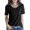 Black, variant on UJNDER Women's Short Sleeve V Neck Solid Color Warm Top for Casual Everyday Comfort and Lightweight Wear White XL