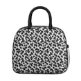thumbnail image 2 of Insulated Lunch Bag for Women, Floral Print Oxford Fabric Lunch Box, Leakproof Thermal Cooler Tote for Work, School & Picnic, Leopard Animal Print, 2 of 5