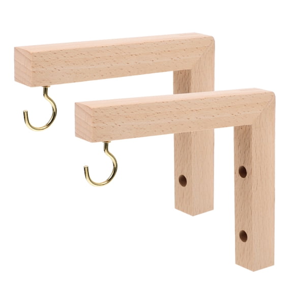 Milisten 2pcs Wall Hook Hanging Plant Bracket Wooden Plant Hanger for Bird Feeders Lanterns Wind Chime