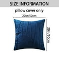 thumbnail image 6 of Unique Bargains Velvet Throw Pillow Covers Set of 2 Square Cushion Navy Blue 20" x 20", 6 of 6