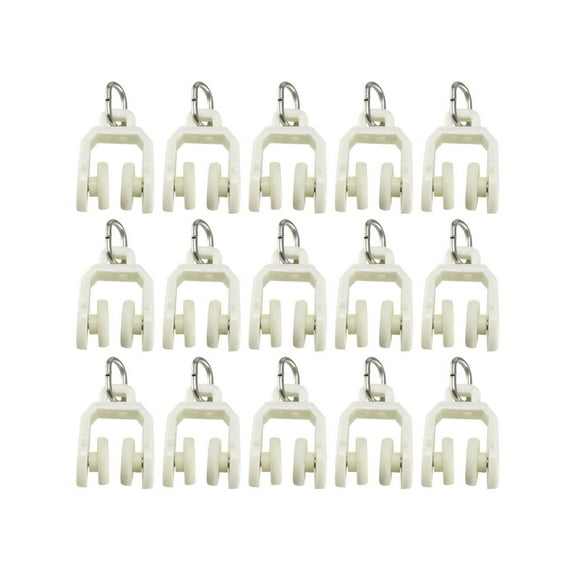 Uxcell  0.47inch Dia Curtain Track Rollers Twin Wheeled Plastic White 50pcs
