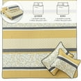 thumbnail image 6 of Y-PLWOMEN 100% Cotton Quilt King Size - Yellow Striped Lightweight Quilt, Floral Quilted Bedspread Lightweight Comforter Set, Soft Bed Spread for King Bed with Pillow Shams, 6 of 6