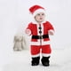 thumbnail image 4 of Newborn Baby Santa Claus Costume Christmas Outfit Autumn Winter Tops +Pants +Hat and Shoes 4PCS New Year Boys Girls Clothes Set, 4 of 5
