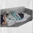 thumbnail image 6 of Cartoon Soft Flannel Fleece Throw Blanket, I Love the Sea Message with Boat Seagulls Shark and School of Fish Marine Theme, Cozy Plush for Indoor and Outdoor Use, 50" x 70", Multicolor, by Ambesonne, 6 of 6